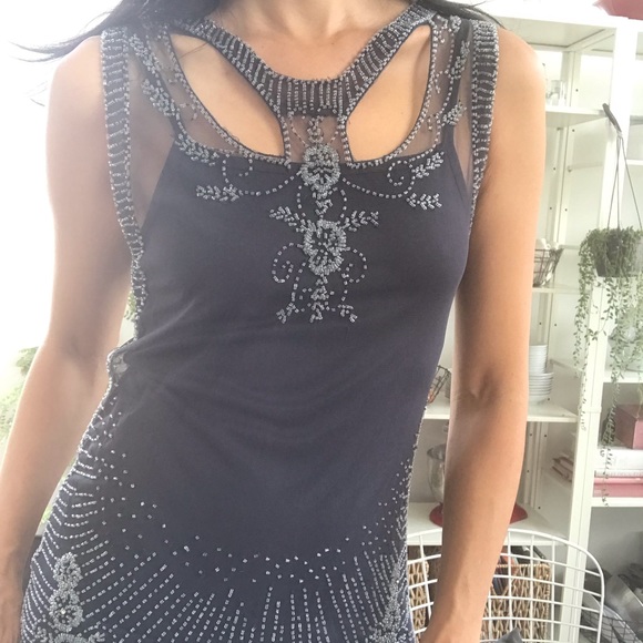 French Connection beaded dress size 6 - Picture 3 of 9